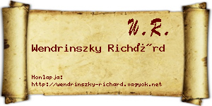 Wendrinszky Richárd névjegykártya